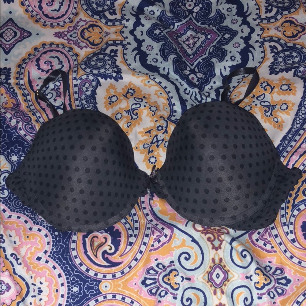 LAST CHANCE Black and Gray Polkadot Bra Sz 38C